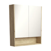 Fienza 750 Mirror Cabinet with Display Shelf, Scandi Oak